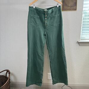 Sezane Green Wide Leg Pants